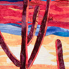 Saguaro Sunset</br>11" x 23" each